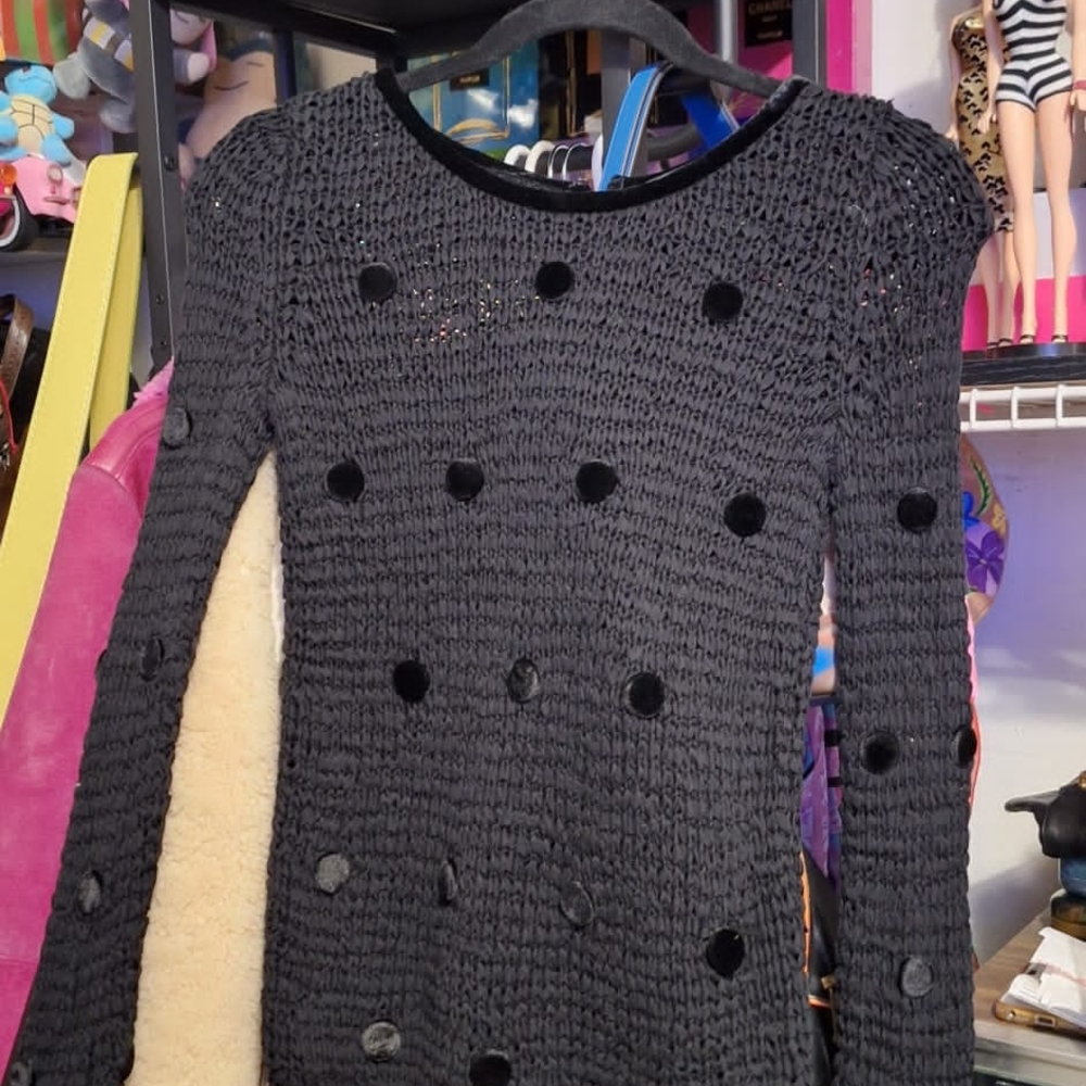 Black Polka Dot Sweater